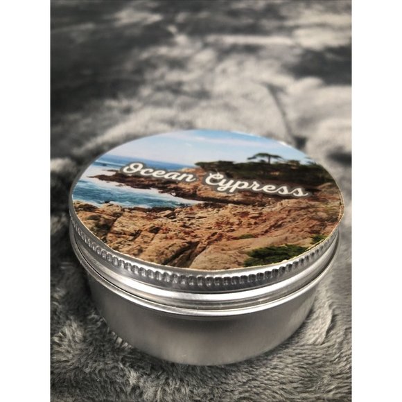 Hand Poured Coconut Soy Candle Ocean Cypress Scent 4 Ounce Tin - Picture 2 of 4